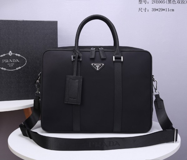 Prada Saffiano Leather Briefcase Black PR133