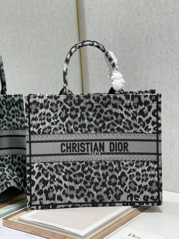 Dior Book Tote Gray Mizza Embroidery (DR-BG-N15)