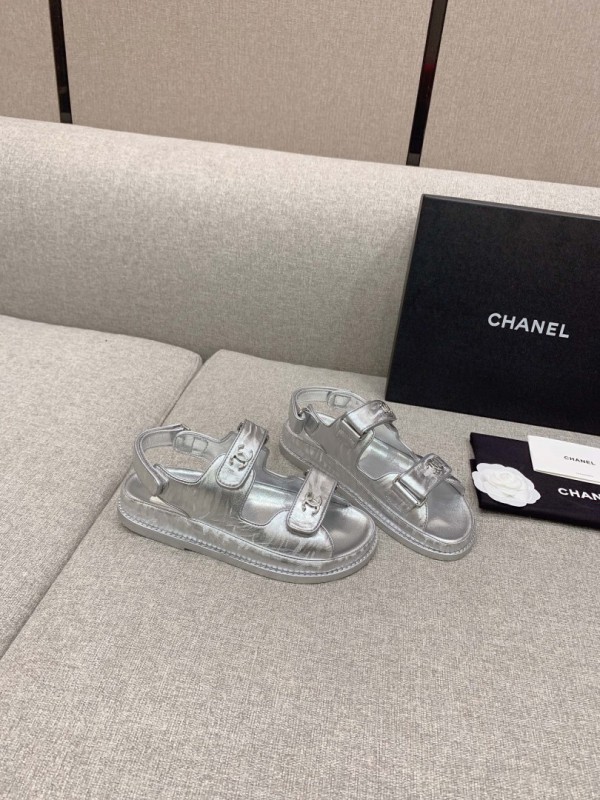Chanel Women Sandals Silver CHN-054