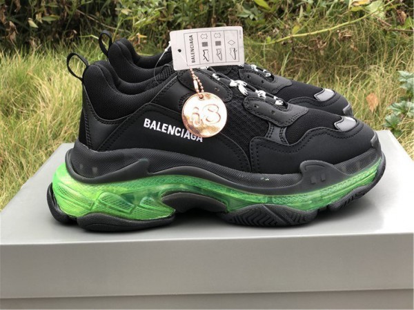 Balenciaga Triple S Clear Sole Black Green (BAL-N30)