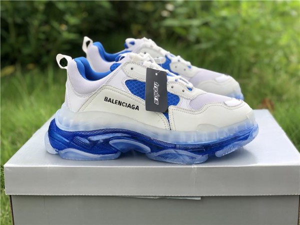 Balenciaga Triple S Clear Sole White/Blue (BAL-N16)