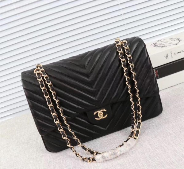 Chanel Large Double Flap Classic Handbag (CH229V-Black)