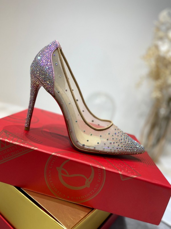 Christian Louboutin Rhinestone Mesh Pump CL-H010