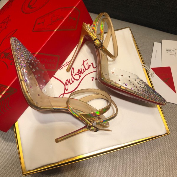 Christian Louboutin Rhinestones Pump Gold CL-H032