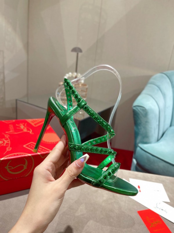 Christian Louboutin Spiked Strap Sandal Green CL-H042