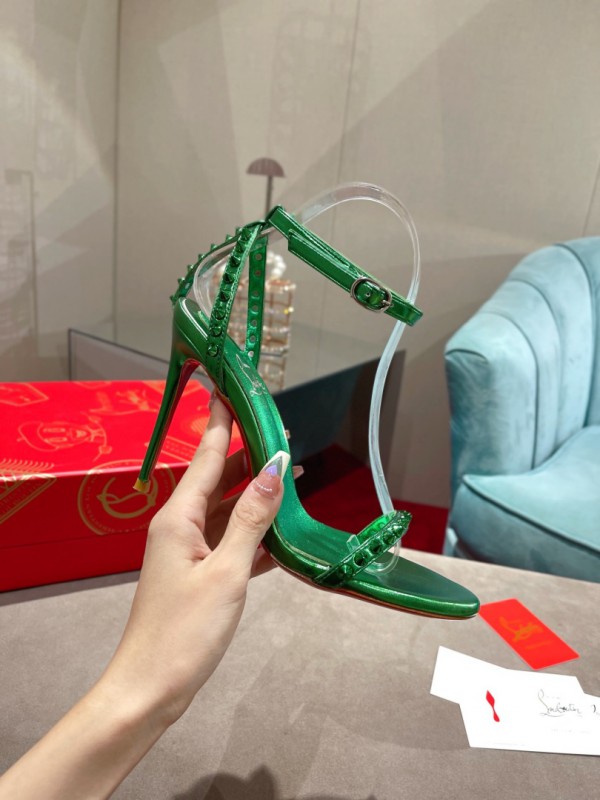 Christian Louboutin Spiked Strap Sandal Green CL-H046
