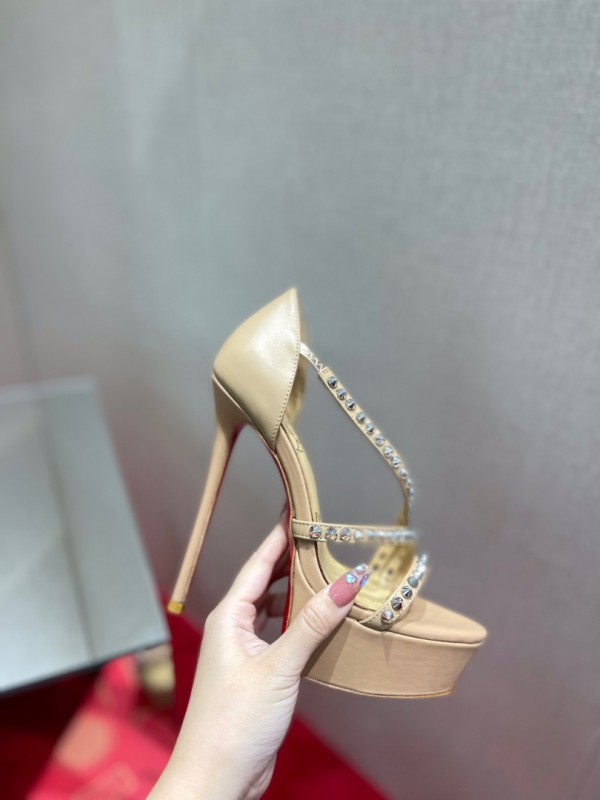 Christian Louboutin Ultimate Hate Sky Spike Sandal Nude CL-H056