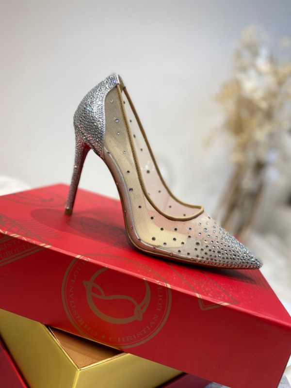 Christian Louboutin Rhinestone Mesh Pump CL-H076