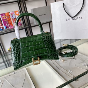 Balenciaga Hourglass Green Crocodile Bag (2 Sizes) BHXS-012