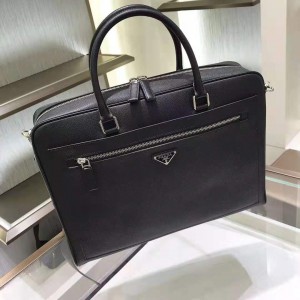 Prada Saffiano Leather Briefcase Black PR064