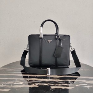 Prada Saffiano Leather Briefcase Black PR140