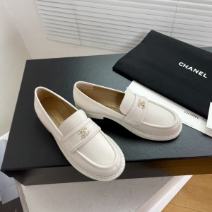Chanel Women Loafers White CHN-006
