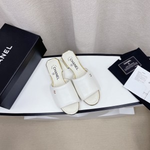 Chanel Women Slide Sandals White CHN-045