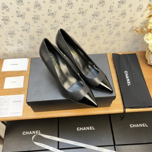 Chanel Women Pearl Heel Pumps Black CHN-075