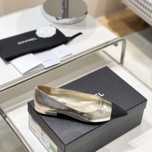 Chanel Classic Ballet Flats Silver CHN-100