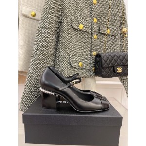 Chanel Mary Jane Chunky Pumps Black CHN-157