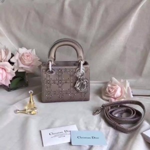 Dior Mini Lady Dior Santin Bag Grey (DR-BG-A004)