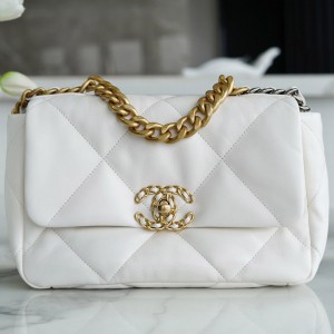 Chanel 19 Large Flap Bag White (CH-AS1161)