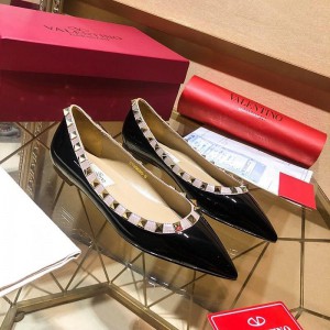 Valentino Women Rockstud Flats Black (VL-SH-A230)