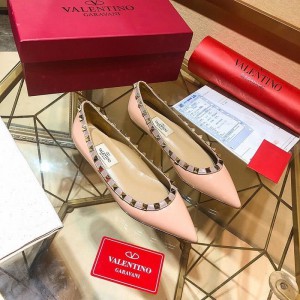 Valentino Women Rockstud Flats Nude (VL-SH-A230)