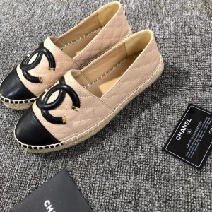 Chanel Women Espadrille Flats Nude Black (CHS-033)