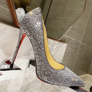 Christian Louboutin Sparkling Strass Pump Silver CL-H073