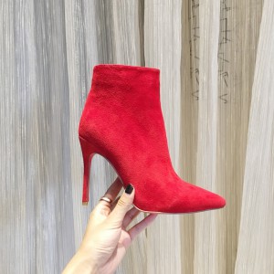 Christian Louboutin Women Suede Boots Red CL-H115