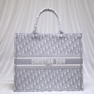 Dior Oblique Embroidery Book Tote Gray (DR-BG-N13)