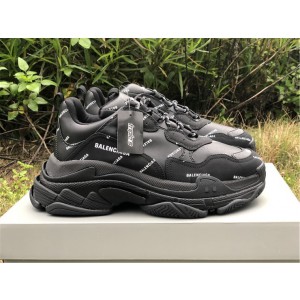 Balenciaga Allover Logo Triple S Black (BAL-W03)