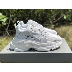 Balenciaga Allover Logo Triple S White (BAL-W04)